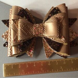 Large Layered Bow (dark golden) You choice of keychain or Stanley tumbler